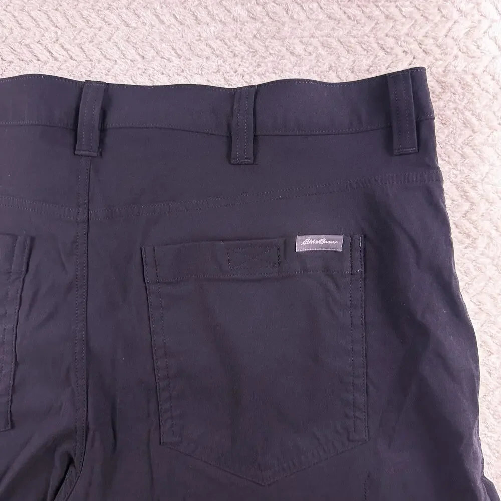 Eddie Bauer Convertible Tech Pants Shorts Men's 40 X 30 Black Lightweight Hiking